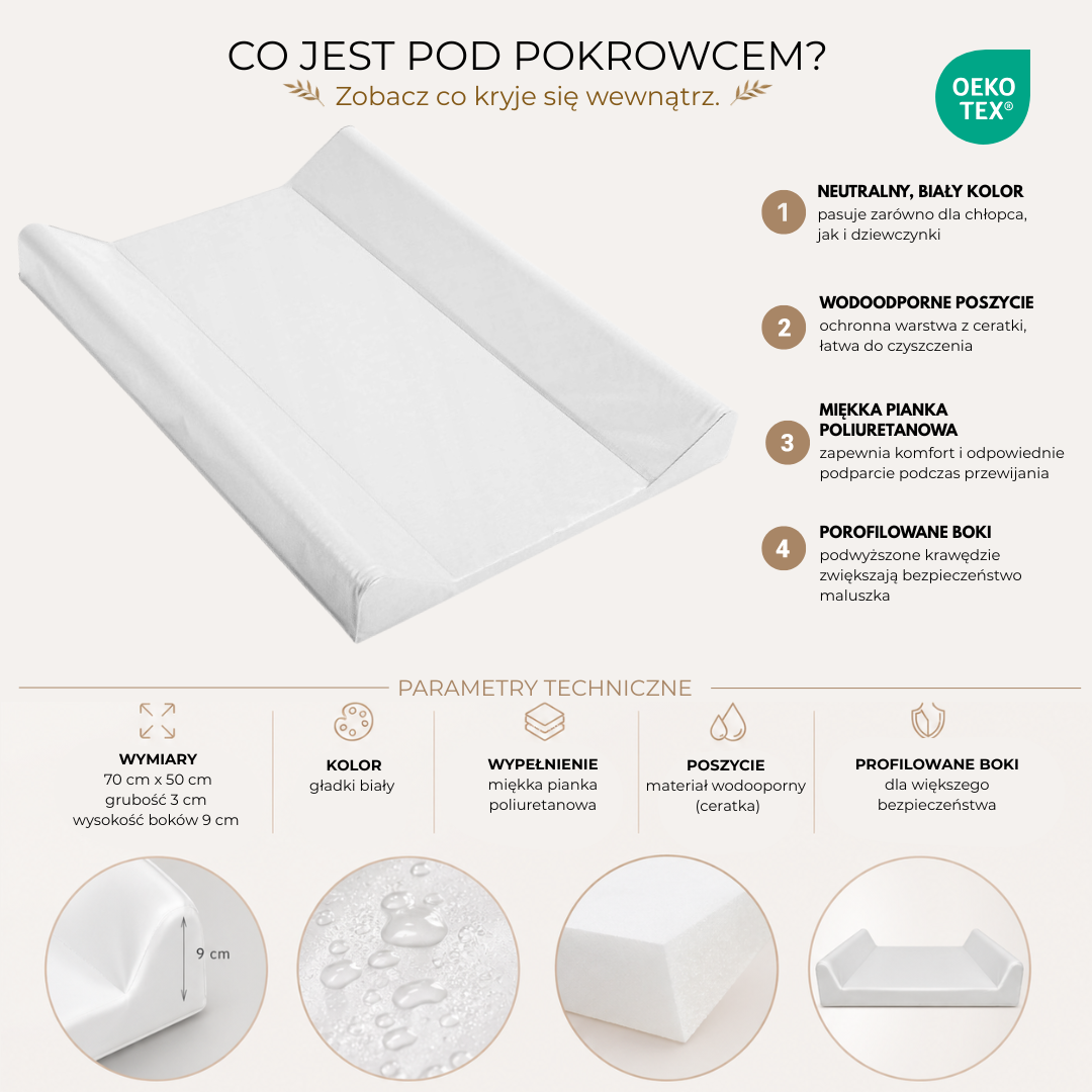 Przewijak miękki dla niemowląt muślin różowy 70x50 – Zestaw 3w1 - obrazek 5